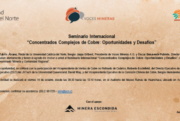 Seminario Internacional “Concentrados Complejos de Cobre: Oportunidades y desafíos”