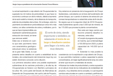 Chuqui Subterráneo: Desafiante pero necesario