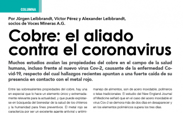 Cobre: el aliado contra el Coronavirus
