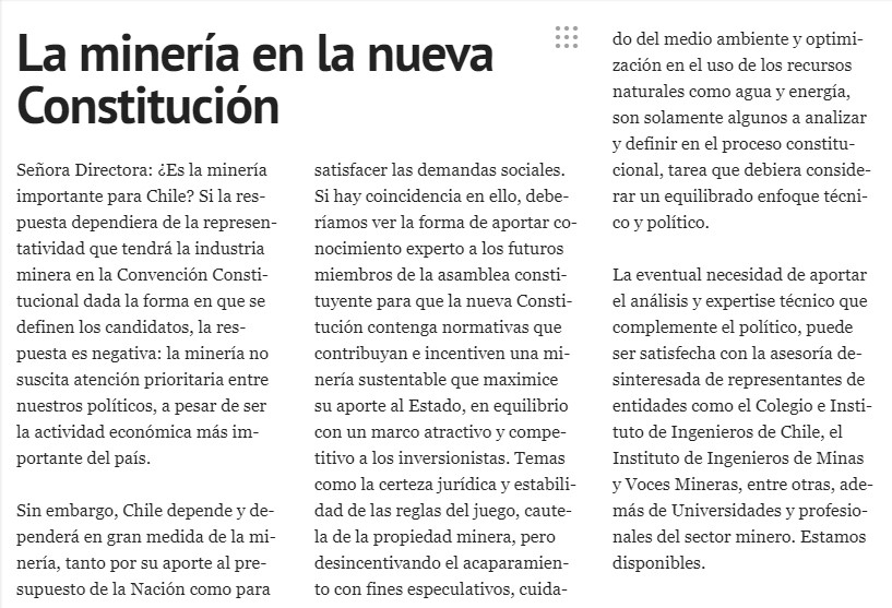 mineria nueva constitucion