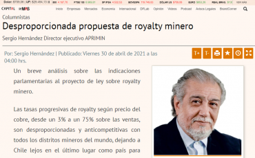 Desproporcionada propuesta de royalty minero