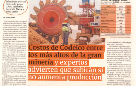 Costos de Codelco entre los más altos de la gran minería
